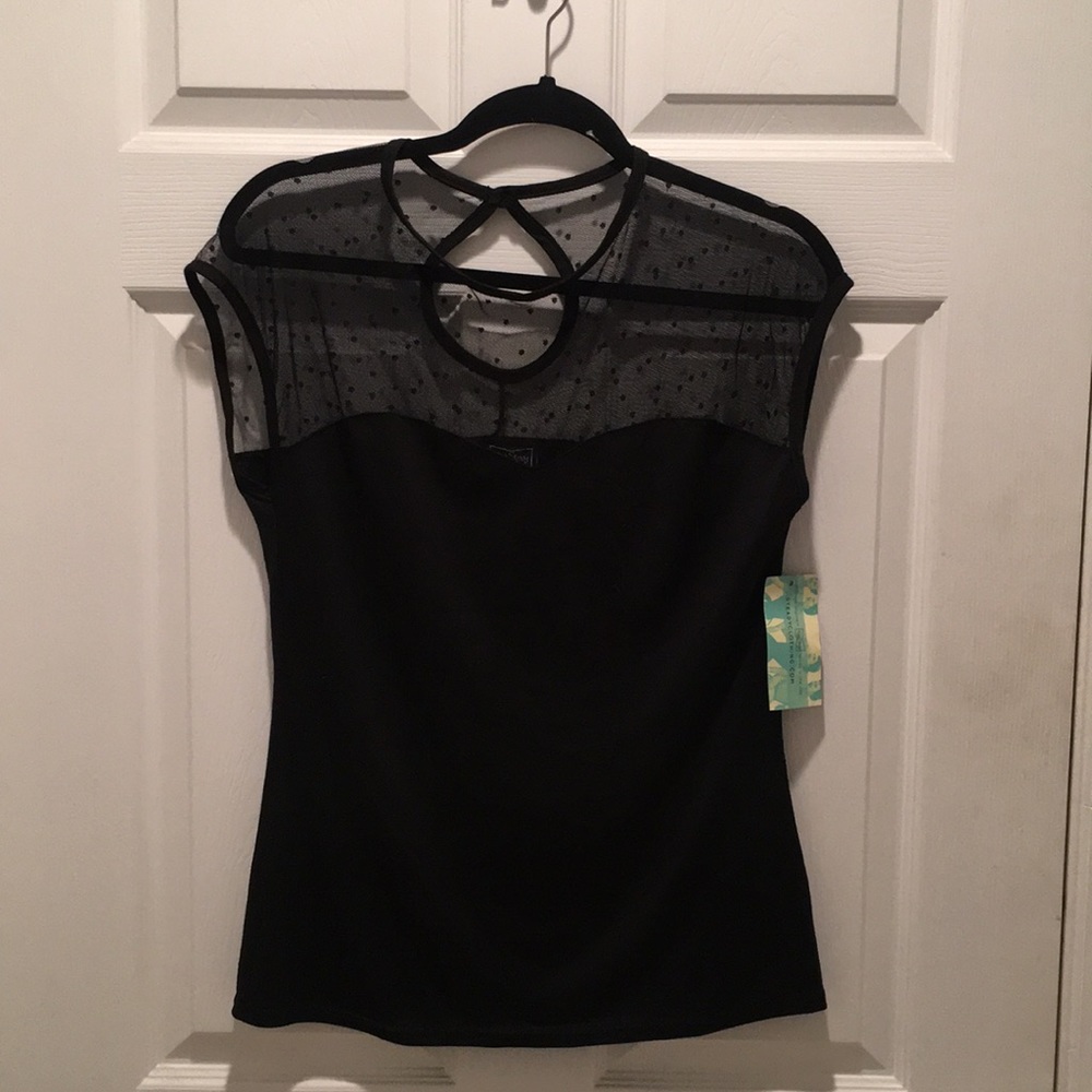 Rocksteady Top Polka Dot Mesh